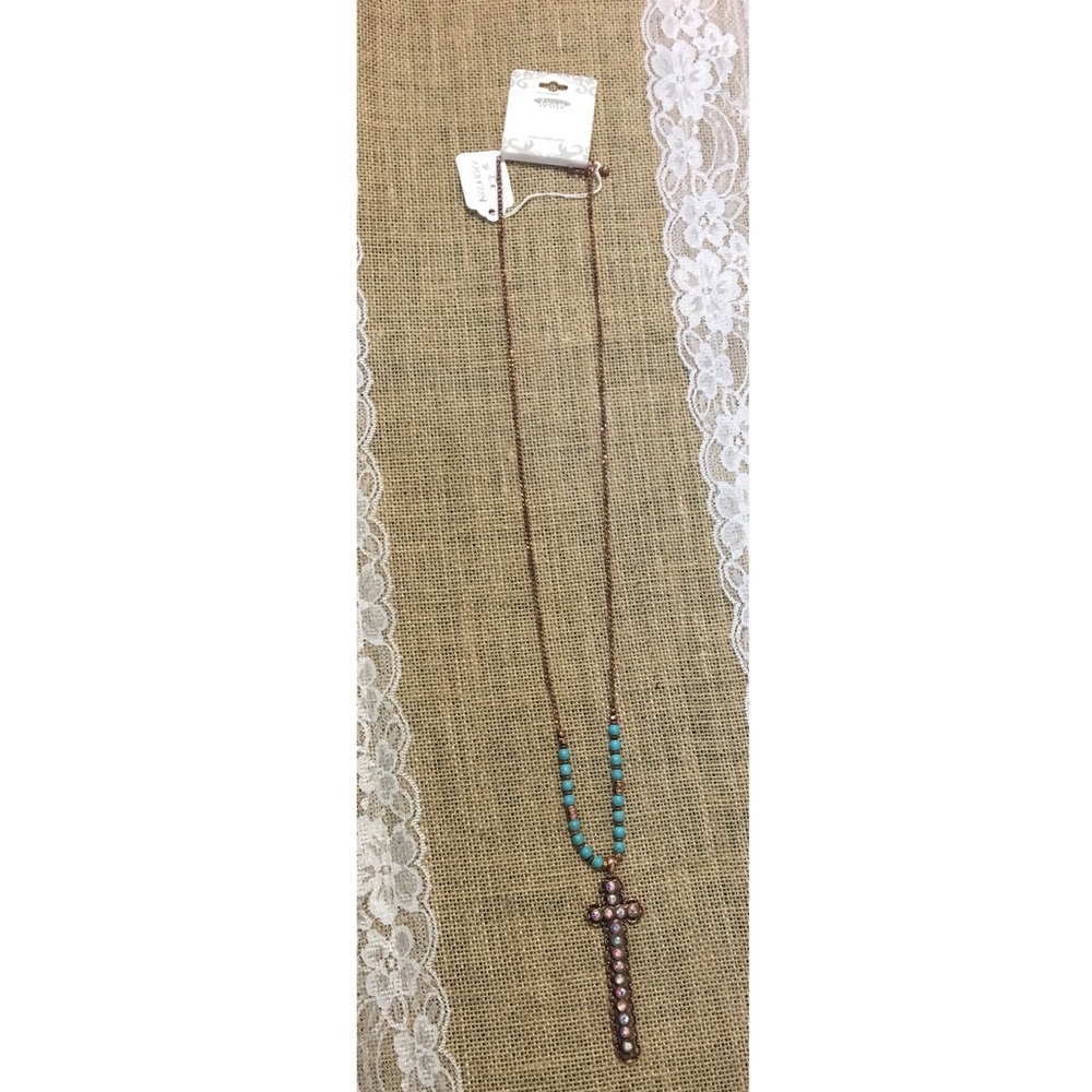 Long cross necklace